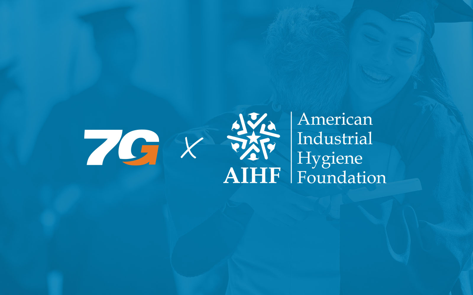 Blue promotional graphic highlighting the SevenGen and American Industrial Hygiene Foundation (AIHF) scholarship partnership